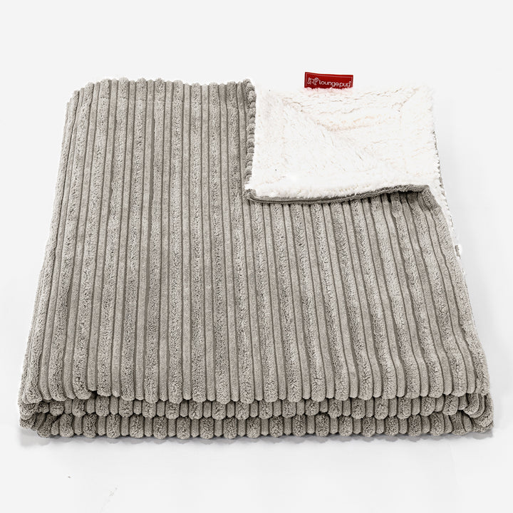 Plaid / Coperta Sherpa - Velluto a Coste Visone 01