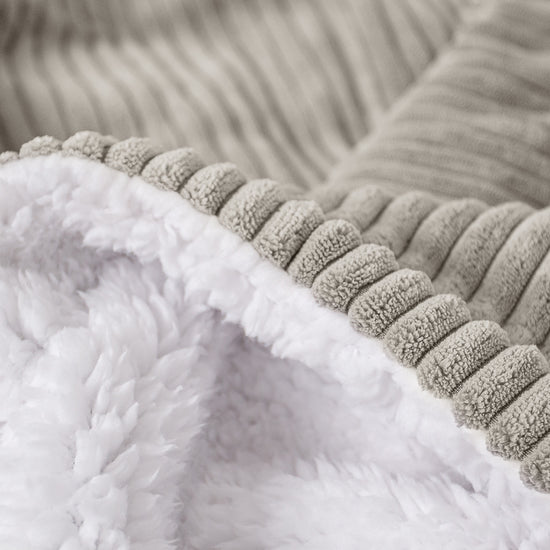 Plaid / Coperta Sherpa - Velluto a Coste Visone 04