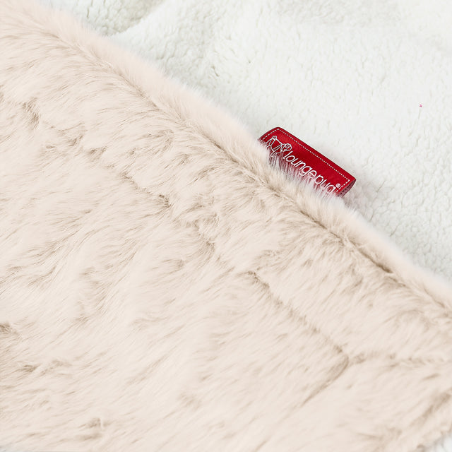 Plaid / Coperta Sherpa - Eco-pelliccia di Coniglio Bianco 02