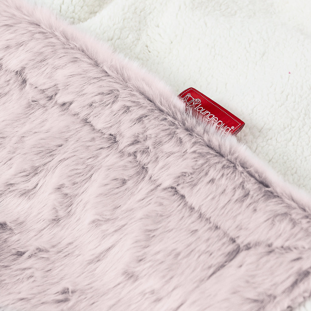 Plaid / Coperta Sherpa - Eco-pelliccia di Coniglio Rosa Antico 02