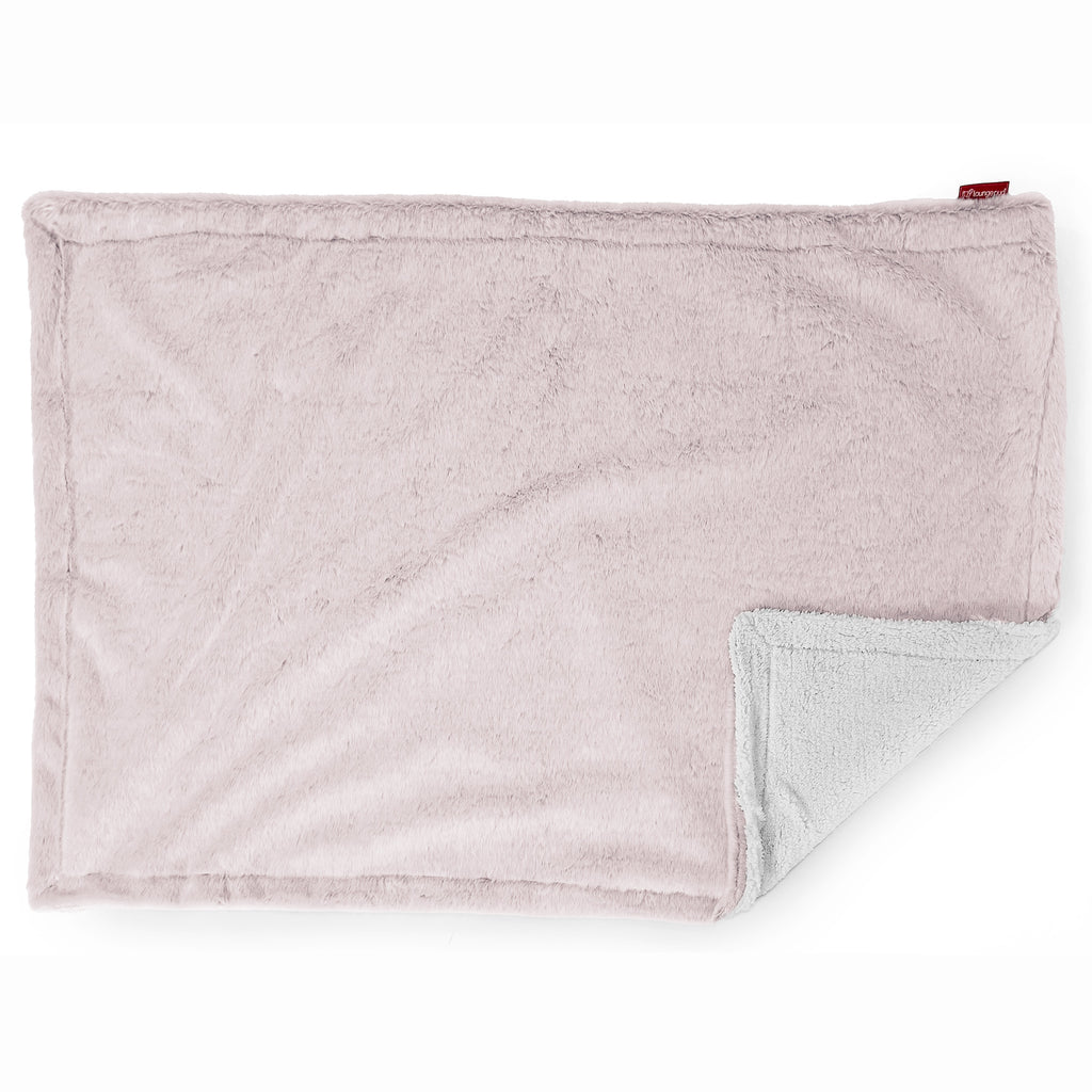 Plaid / Coperta Sherpa - Eco-pelliccia di Coniglio Rosa Antico 03