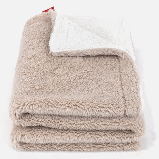 Plaid / Coperta Sherpa - Eco-pelliccia Orsacchiotto Visone 01