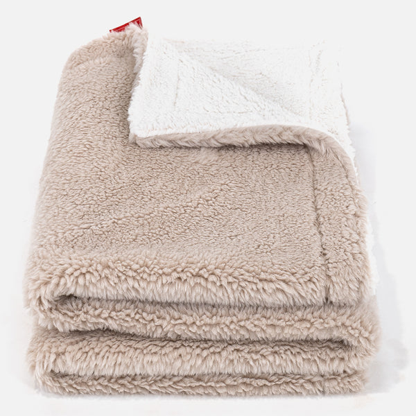 Plaid / Coperta Sherpa - Eco-pelliccia Orsacchiotto Visone 03