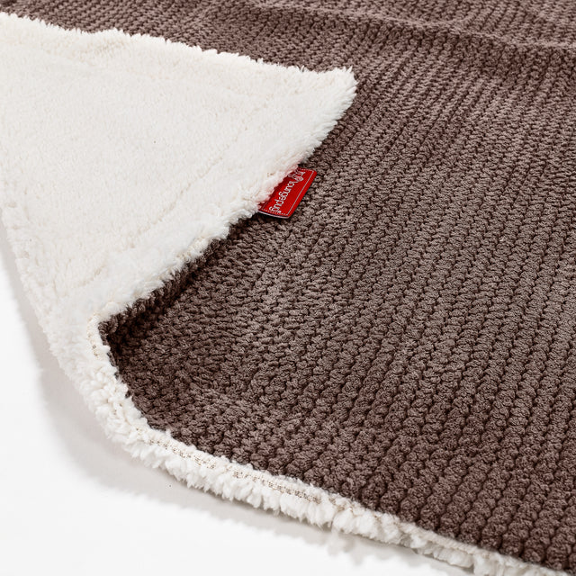 Plaid / Coperta Sherpa - Pompon Cioccolato 02