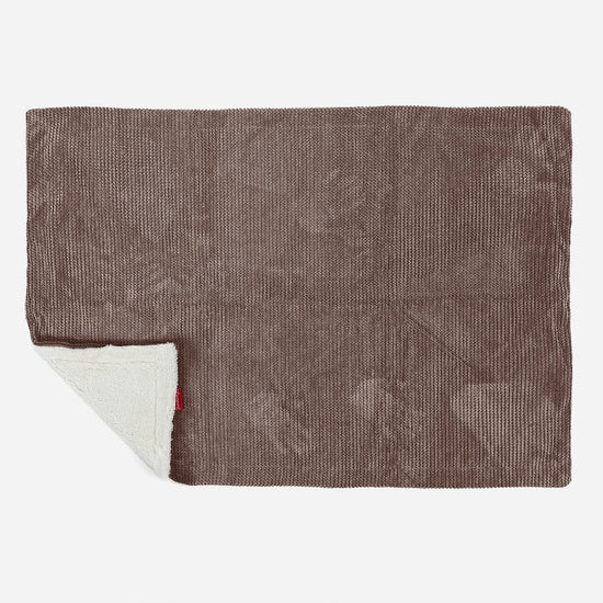 Plaid / Coperta Sherpa - Pompon Cioccolato 03