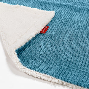 Plaid / Coperta Sherpa - Pompon Egeo Blu