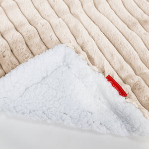 Plaid / Coperta Sherpa - Velluto Felpato Ultra Morbido Panna