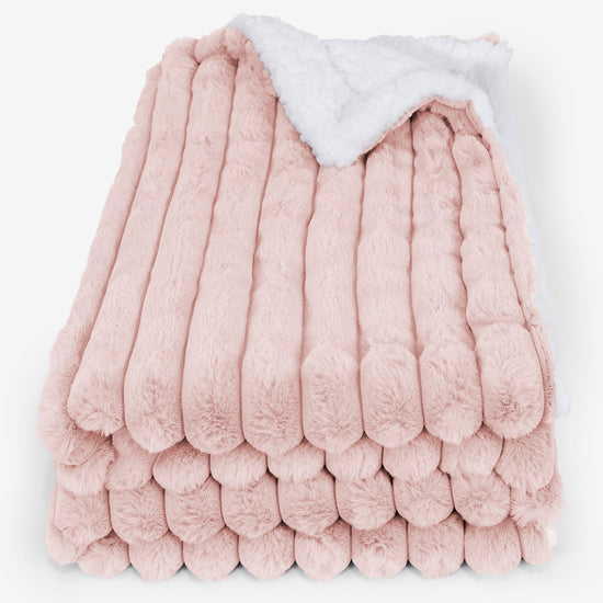 Plaid / Coperta Sherpa - Velluto Felpato Ultra Morbido Rosa Antico 01