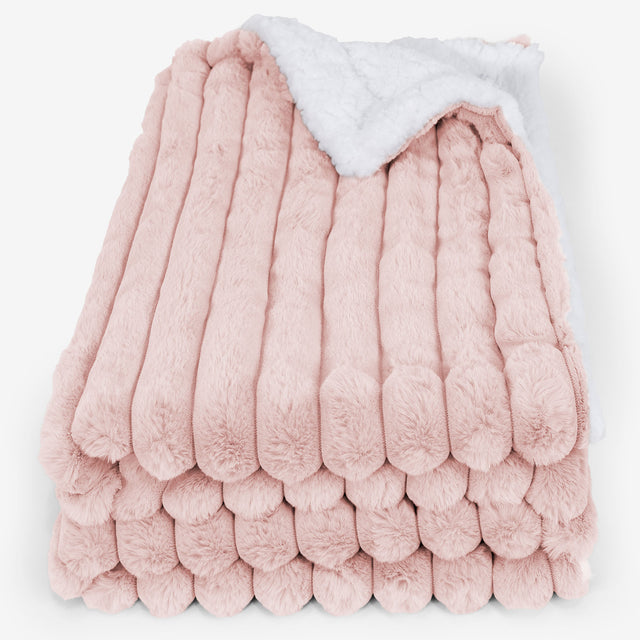 Plaid / Coperta Sherpa - Velluto Felpato Ultra Morbido Rosa Antico 01