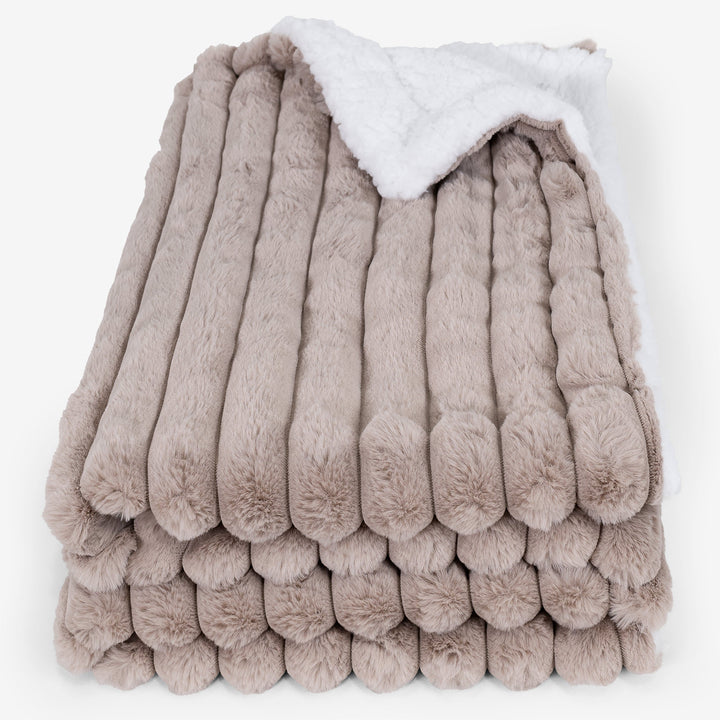 Plaid / Coperta Sherpa - Velluto Felpato Ultra Morbido Visone 01