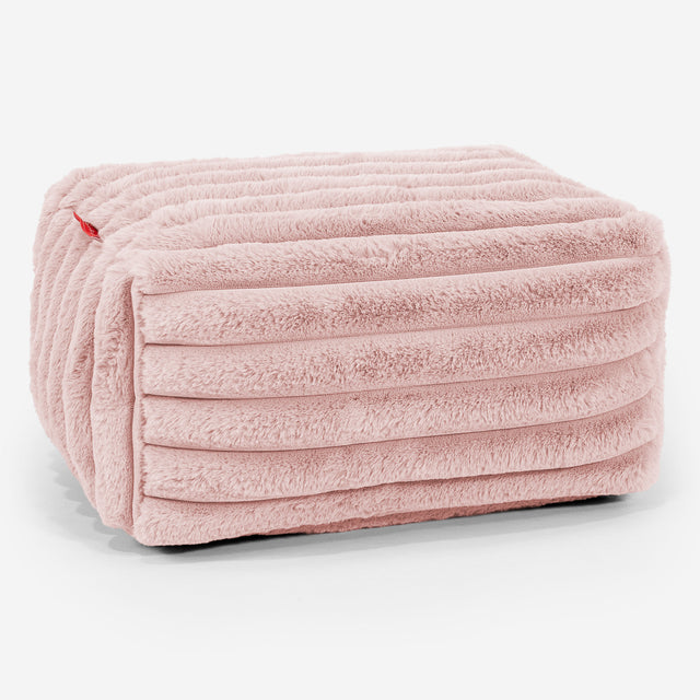 Poggiapiedi Piccolo - Velluto Felpato Ultra Morbido Rosa Antico 01