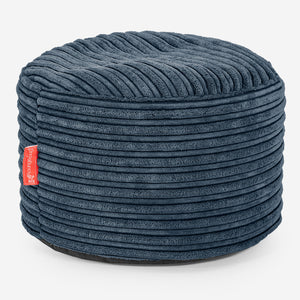 Poggiapiedi Rotondo Piccolo - Velluto a Coste Navy