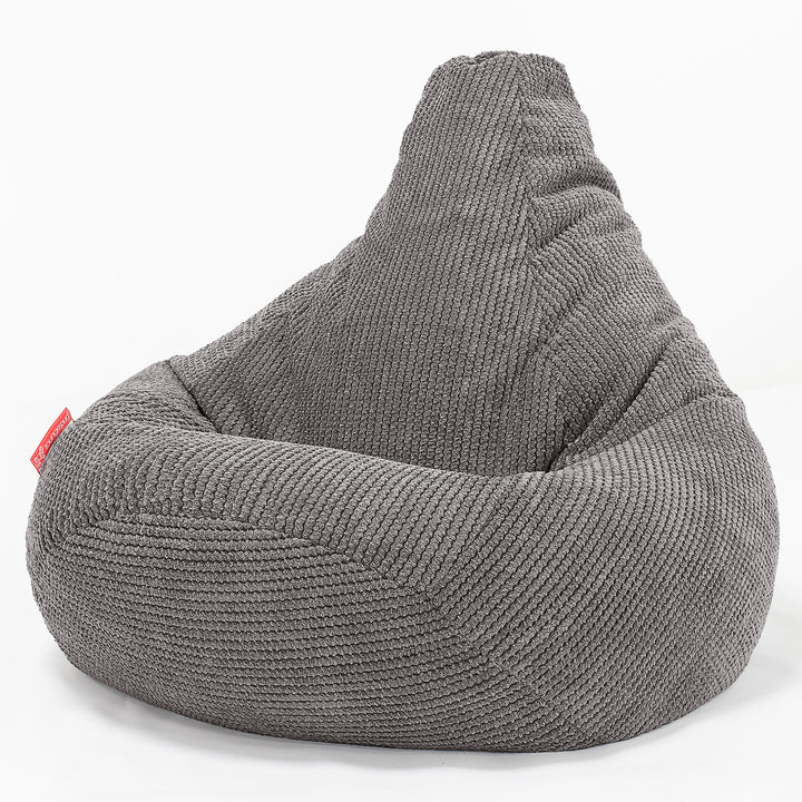 Poltrona a Sacco da Gioco per Bambini 6-14 anni - Pompon Carbone Grigio 02
