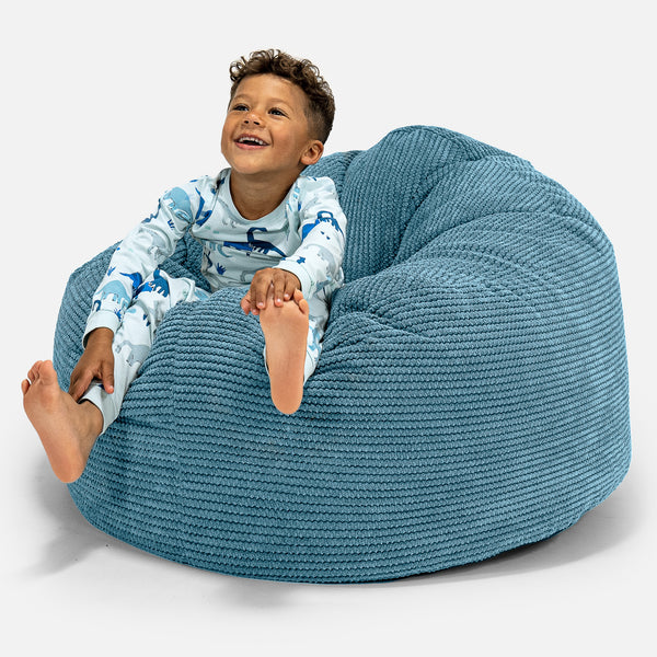 Poltrona a Sacco Gigante Giant per Bambini 3-8 anni - Pompon Egeo Blu 01