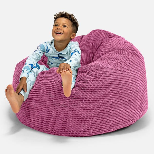 Poltrona a Sacco Gigante Giant per Bambini 3-8 anni - Pompon Rosa 01
