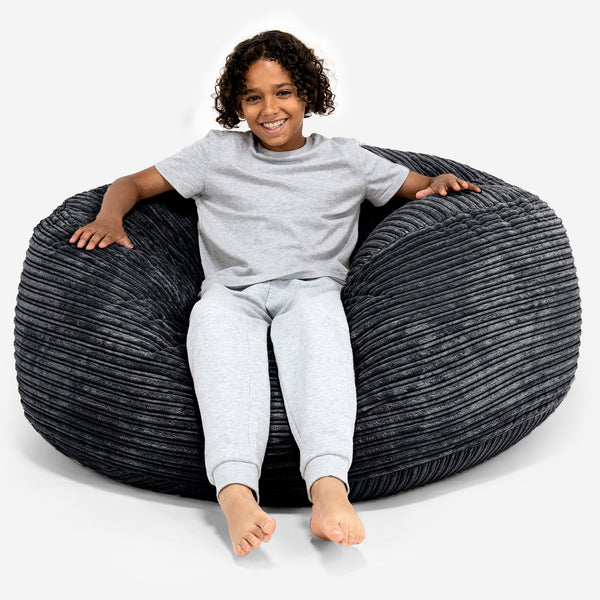 Poltrona a Sacco Super Comoda per Bambini 6-14 anni - Corda Classica Nero 01