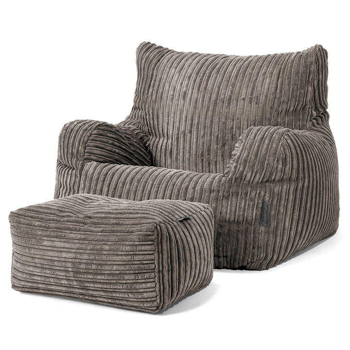 Lounge Pug Pouf Poltrona Relax Sacco per Adulti, Poltrona a Sacco Grande e Comoda, Stile Recliner, Velluto a Coste Visone Lounge Pug Pouf Poltrona Relax Sacco per Adulti, Poltrona a Sacco Grande e Comoda, Stile Recliner, Velluto a Coste Visone