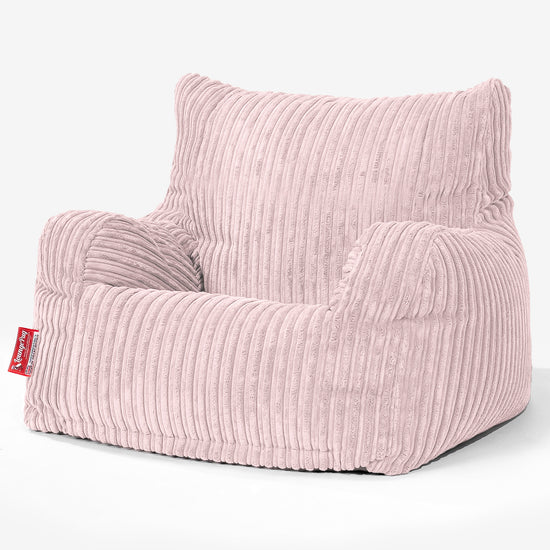 Poltrona a Sacco Teens 6-14 anni - Velluto a Coste Rosa Cipria 02