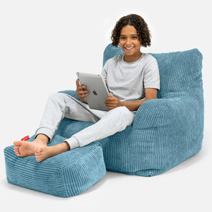 Poltrona a Sacco Teens 6-14 anni - Pompon Egeo Blu