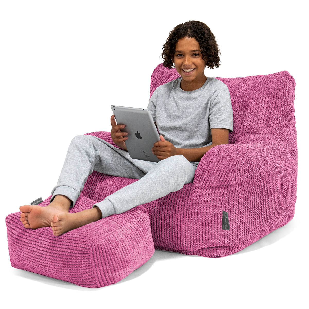 Lounge Pug - Poggiapiedi Piccolo - Pompon Rosa– Big Bertha Original IT Lounge Pug - Poggiapiedi Piccolo - Pompon Rosa– Big Bertha Original IT