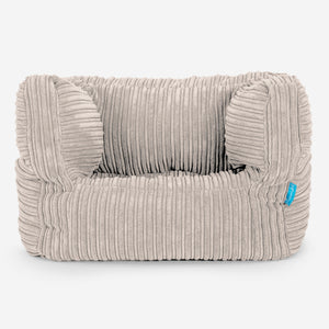 Poltrona Pouf Sacco Albert per Bambini 1 a 5 anni - Velluto a Coste Avorio
