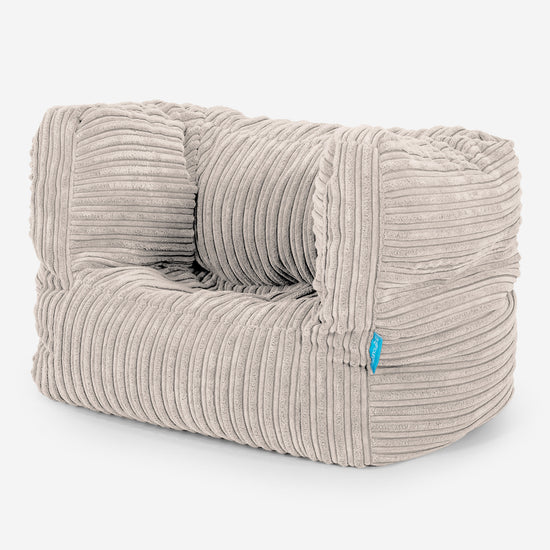 Poltrona Pouf Sacco Albert per Bambini 1 a 5 anni - Velluto a Coste Avorio 02