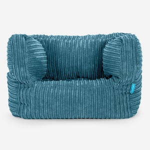 Poltrona Pouf Sacco Albert per Bambini 1 a 5 anni - Velluto a Coste Egeo Blu