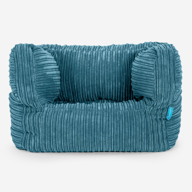 Poltrona Pouf Sacco Albert per Bambini 1 a 5 anni - Velluto a Coste Egeo Blu 01