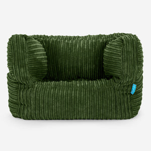 Poltrona Pouf Sacco Albert per Bambini 1 a 5 anni - Velluto a Coste Verde Foresta