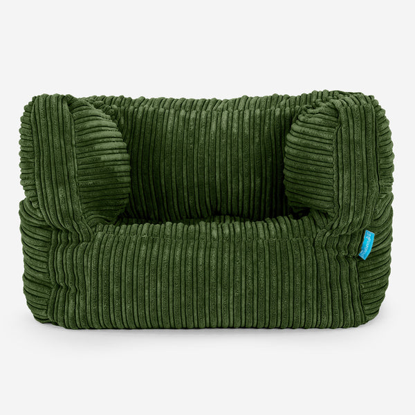 Poltrona Pouf Sacco Albert per Bambini 1 a 3 anni - Velluto a Coste Verde Foresta 01