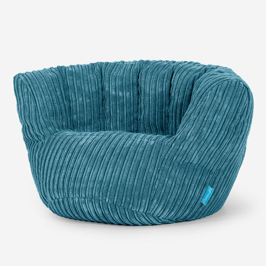Poltrona Pouf Sacco Charles Vintish per Bambini 2 a 6 anni - Velluto a Coste Egeo Blu 02