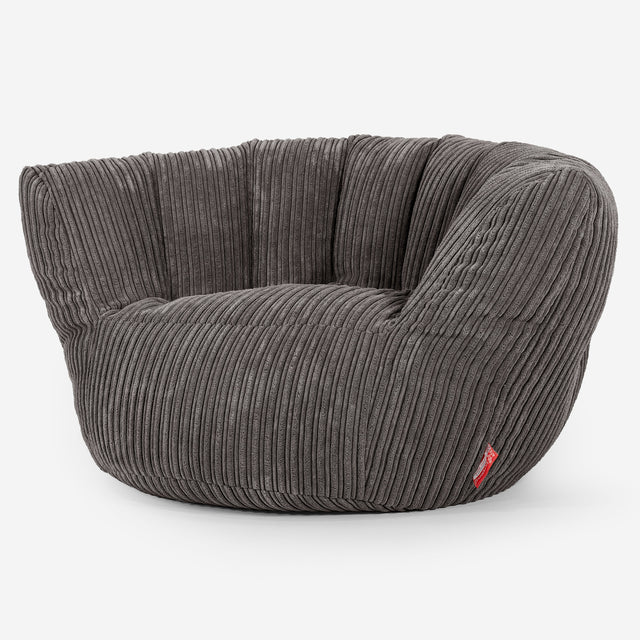 Poltrona Pouf Sacco Charles Vintish - Velluto a Coste Grafite 01