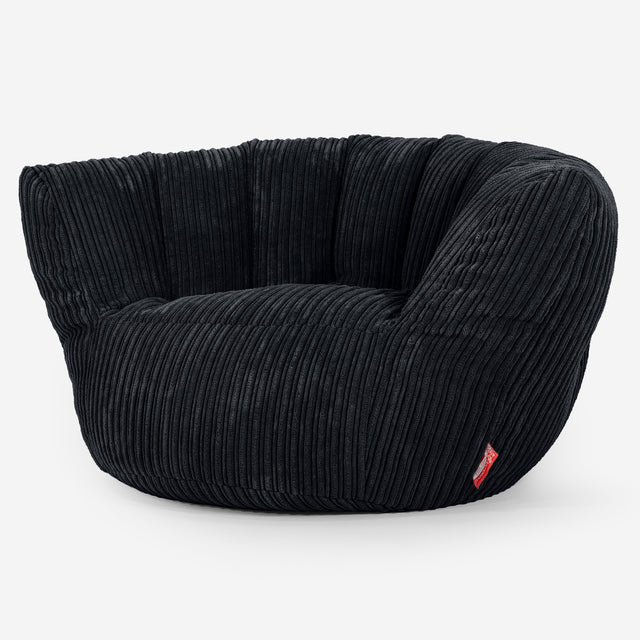 Poltrona Pouf Sacco Charles Vintish - Velluto a Coste Nero 01