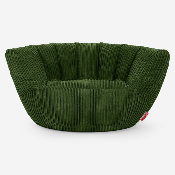Poltrona Pouf Sacco Charles Vintish - Velluto a Coste Verde Foresta 01