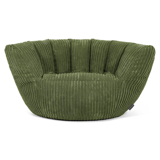 Poltrona Pouf Sacco Charles Vintish - Velluto a Coste Verde Foresta 01