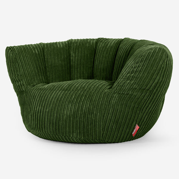 Poltrona Pouf Sacco Charles Vintish - Velluto a Coste Verde Foresta 01