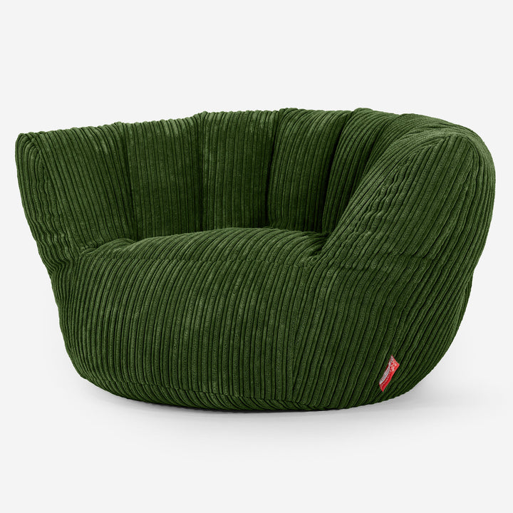 Poltrona Pouf Sacco Charles Vintish - Velluto a Coste Verde Foresta 01