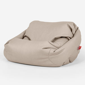 Poltrona Pouf Sacco Sabine - Pelle Vegana Avorio