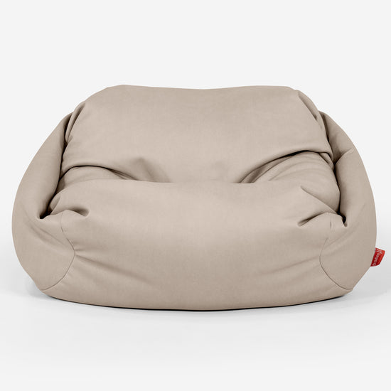 Poltrona Pouf Sacco Sabine - Pelle Vegana Avorio 02