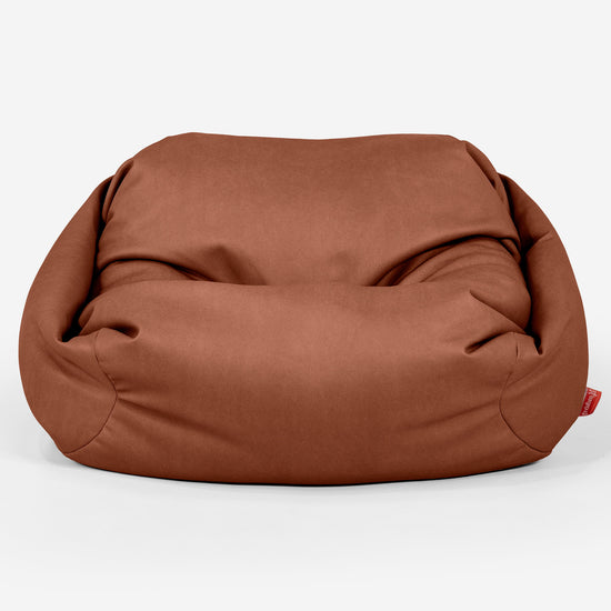Poltrona Pouf Sacco Sabine - Pelle Vegana Castagno 02