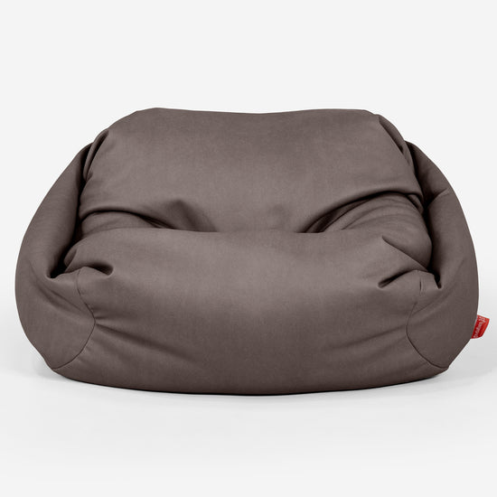 Poltrona Pouf Sacco Sabine - Pelle Vegana Cioccolato 02