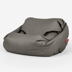 Poltrona Pouf Sacco Sabine - Pelle Vegana Grigio