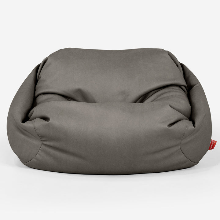 Poltrona Pouf Sacco Sabine - Pelle Vegana Grigio 02