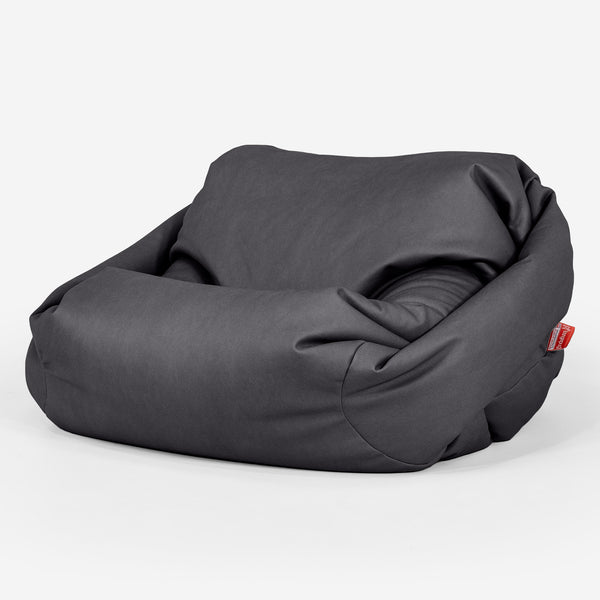 Poltrona Pouf Sacco Sabine - Pelle Vegana Nero 01