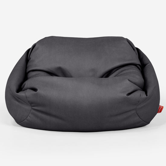 Poltrona Pouf Sacco Sabine - Pelle Vegana Nero 02