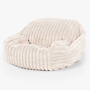 Poltrona Pouf Sacco Sabine - Velluto Felpato Ultra Morbido Panna