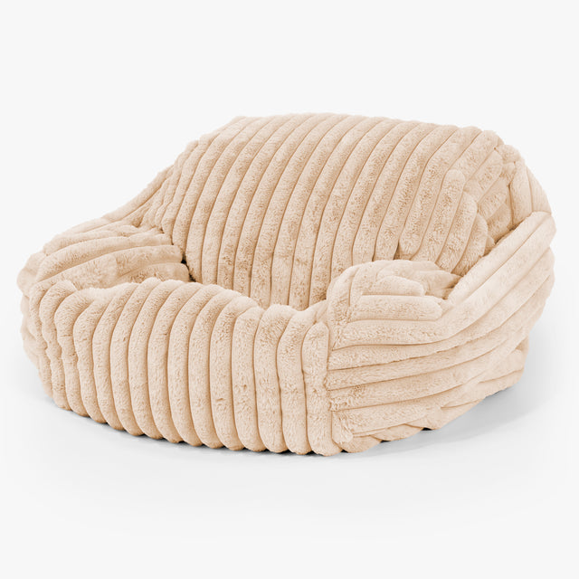 Poltrona Pouf Sacco Sabine - Velluto Felpato Ultra Morbido Pesca 02