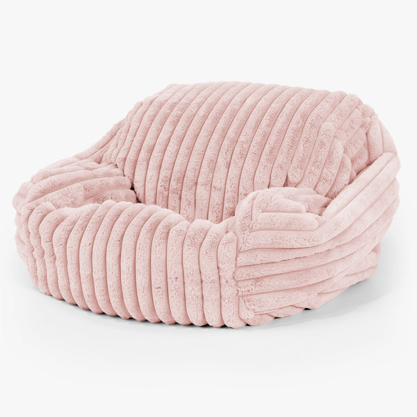 Poltrona Pouf Sacco Sabine - Velluto Felpato Ultra Morbido Rosa Antico 02