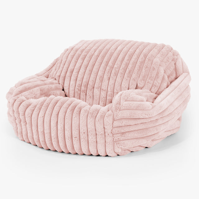 Poltrona Pouf Sacco Sabine - Velluto Felpato Ultra Morbido Rosa Antico 02
