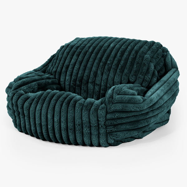 Poltrona Pouf Sacco Sabine - Velluto Felpato Ultra Morbido Tiglio 02